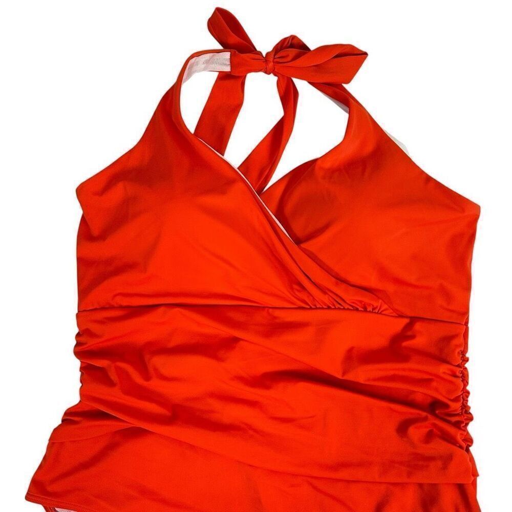 Boden Levanzo Halter Size 16-18 One Piece Swimsuit Fiesta Orange - Picture 6 of 13